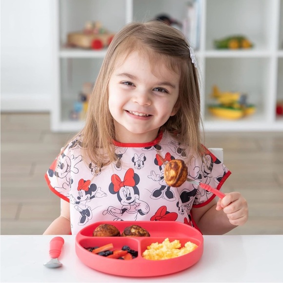 Disney Minnie Mouse Red and White Bib. Like new!! - Picture 2 of 8